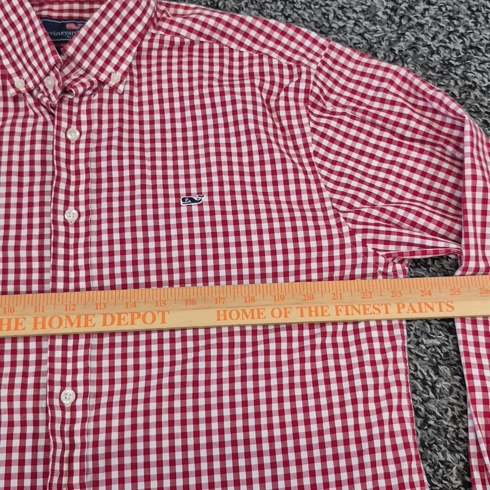 Vineyard Vines Long Sleeve Whale Shirt Large Red Gingham Check - Picture 5 of 7